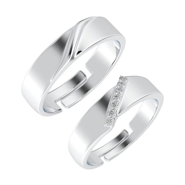 Love's Luminance Sterling Silver Monte Duo Ring